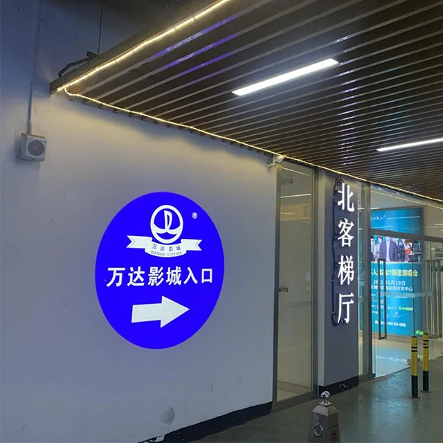 Yufan outdoor water proof 100w advertisement round shape glass lens ceiling wedding logo gobo projector led advertising light