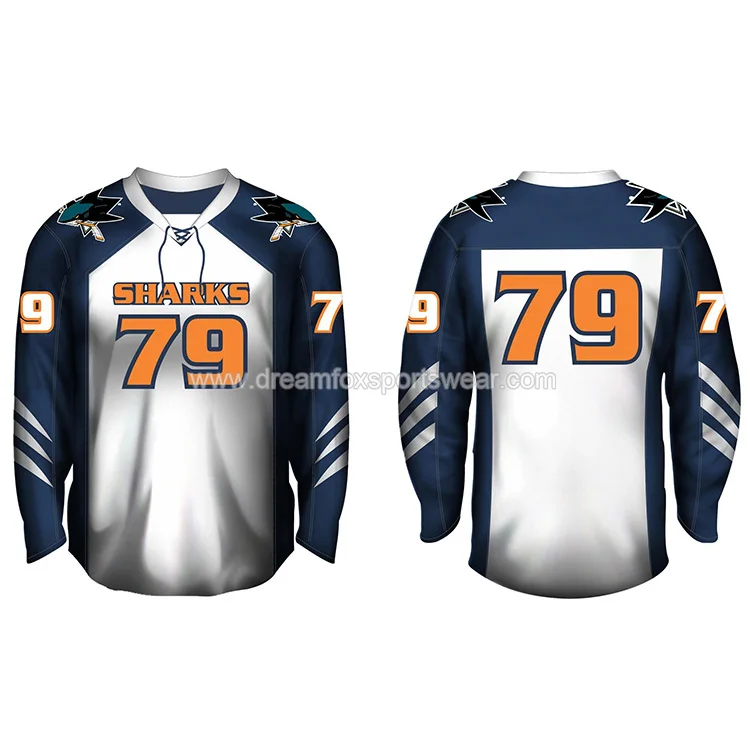 New promotional custom made ice hockey jersey plus size sublimated sport tackle twill hockey jerseys printing logo/name/number