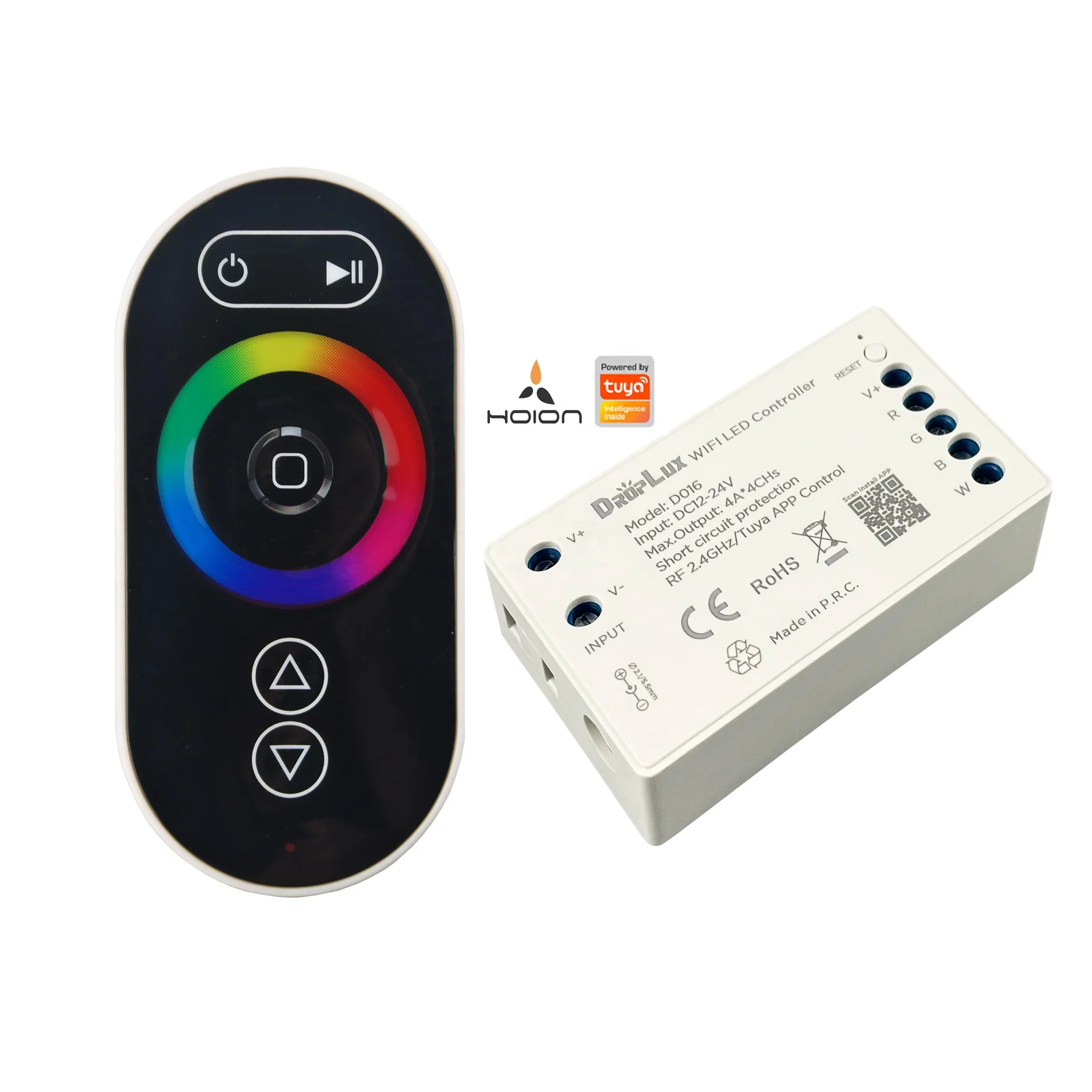 RGBW TUYA D016 Droplux 2.4G Wireless Mesh Sync Control 4CH Full Touch Remote Control Strip RGBW TUYA Wifi Controller