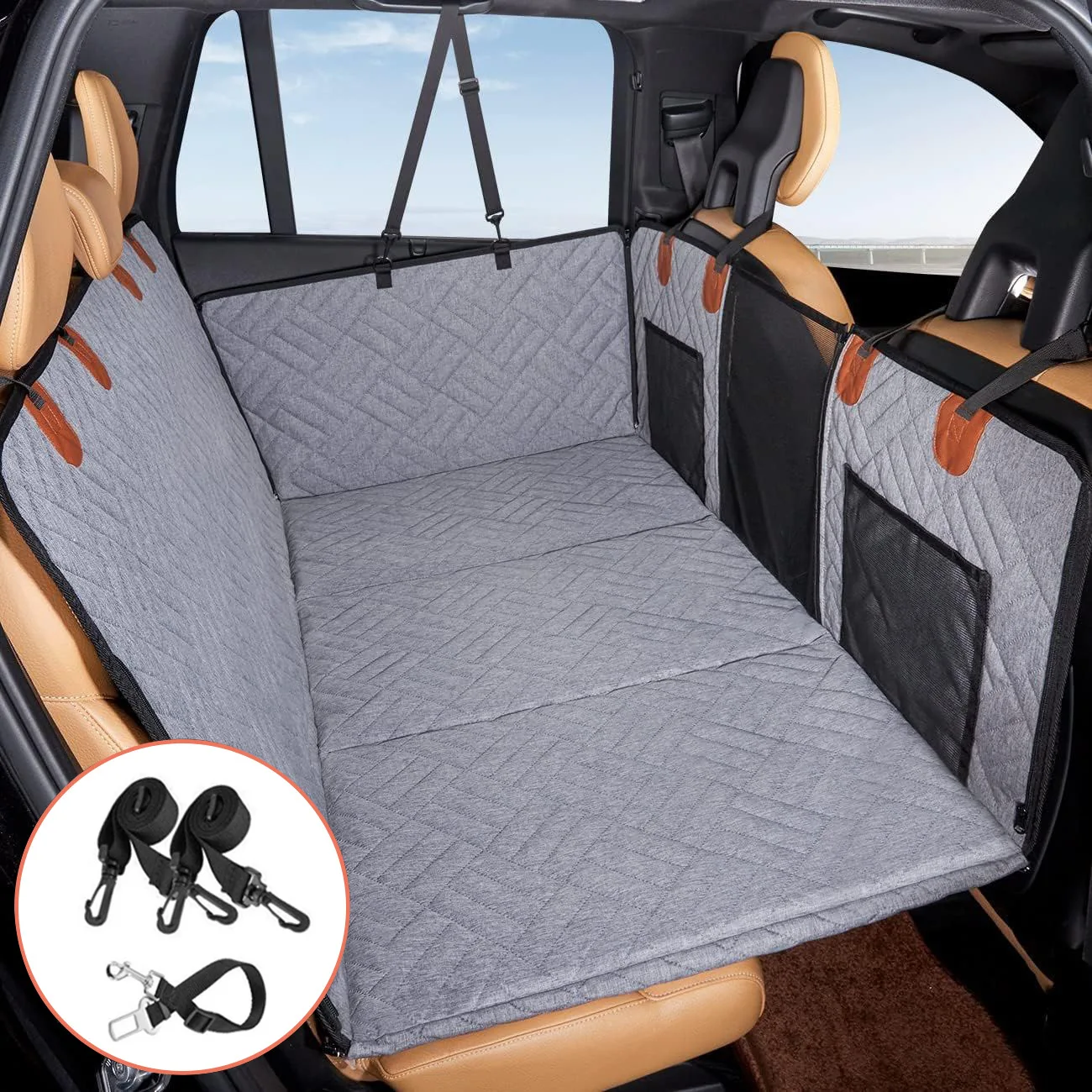 OKKPETS Hot Sale Waterproof Scratch proof Nonslip Hammock for Dogs Backseat Protection Pet Seat Covers for Cars