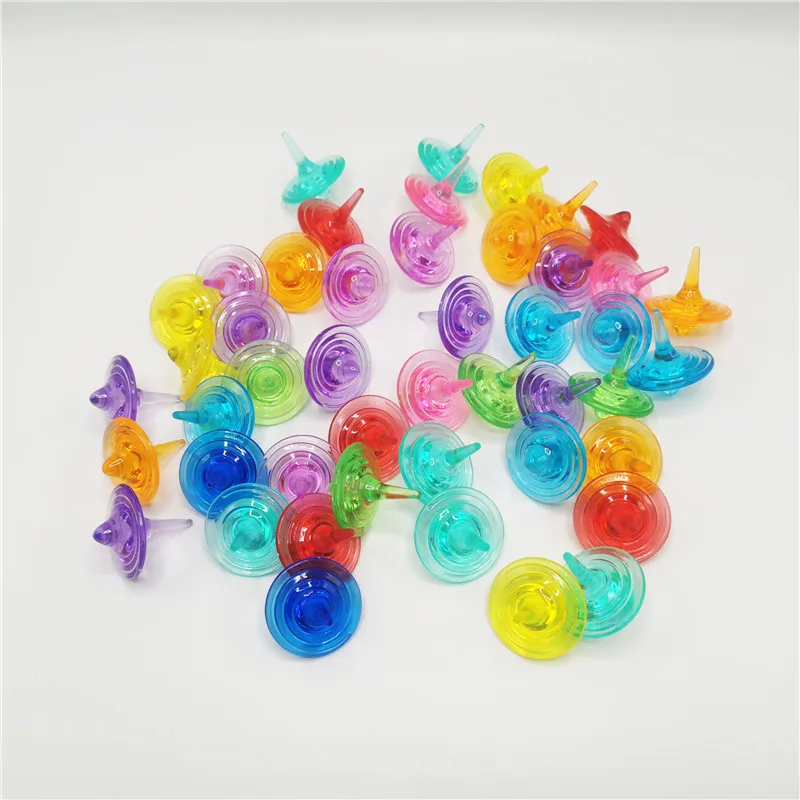 Classic Mini plastic Hand Turn Rotating Gyro Gyroscope tops toy for children kids