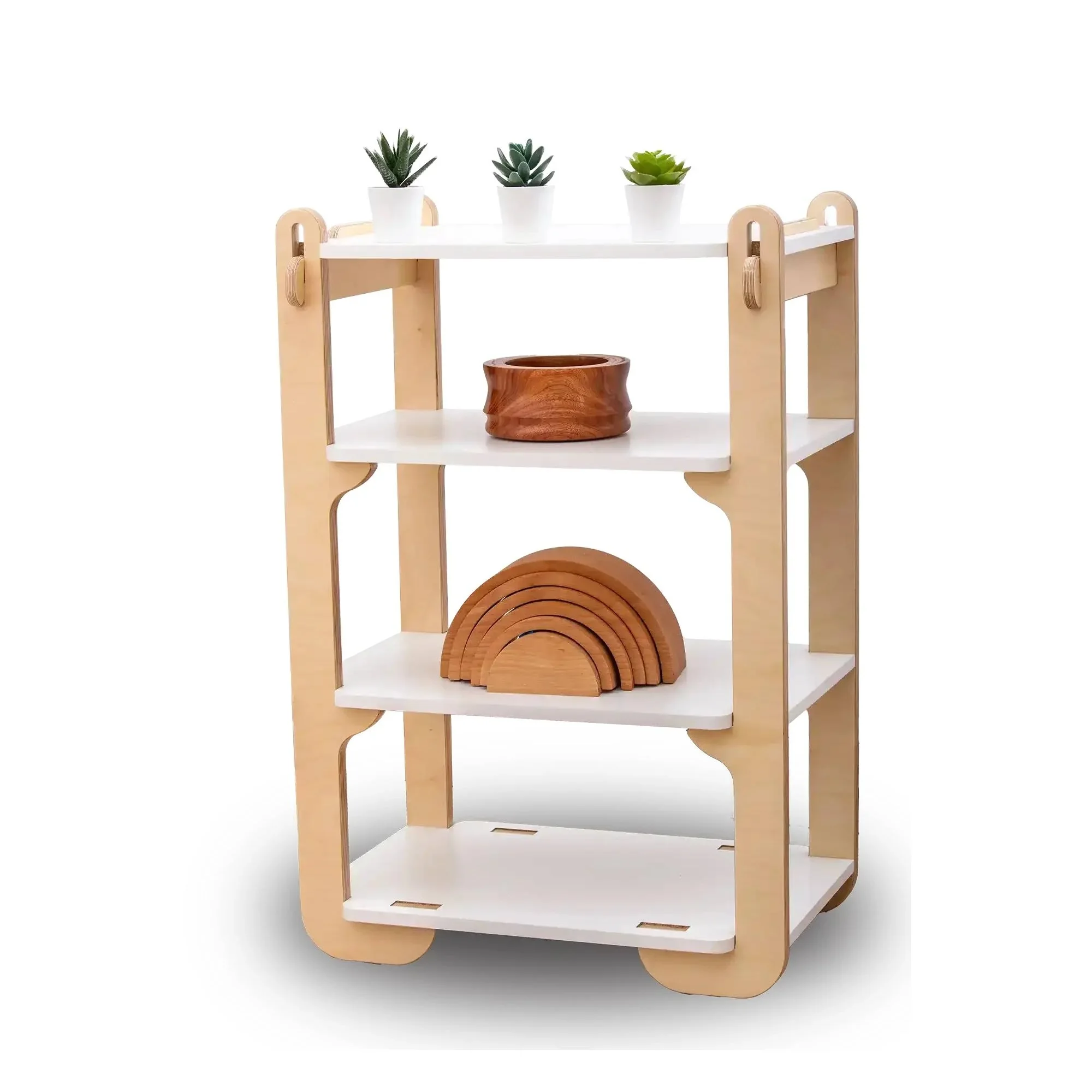 202408 Customization Montessori Children Bookshelf Multi Functional Floor Standing Book Storage Rack Wood Kid Cabinets