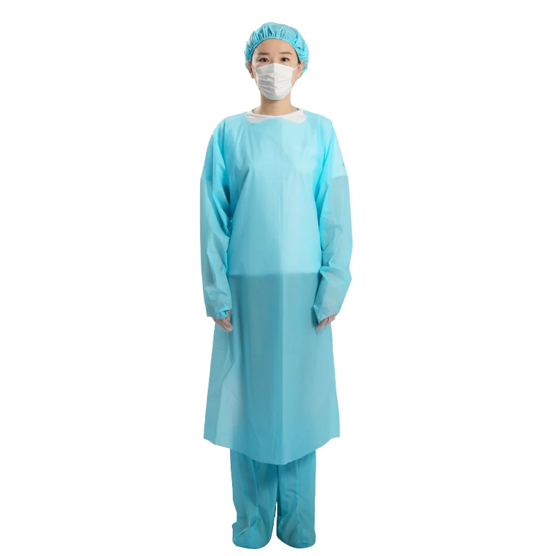 Level 2 PE Polyethylene Gown Work Shirt Coveralls Disposable Isolation Gowns PPE Clothes