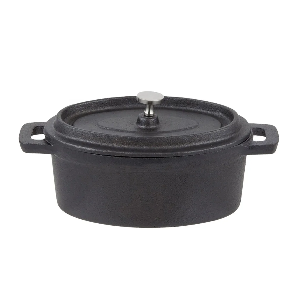 Mini Cast Iron Oval Enamel Pot, Oval Iron Cocotte, Cast Iron Baking Pot
