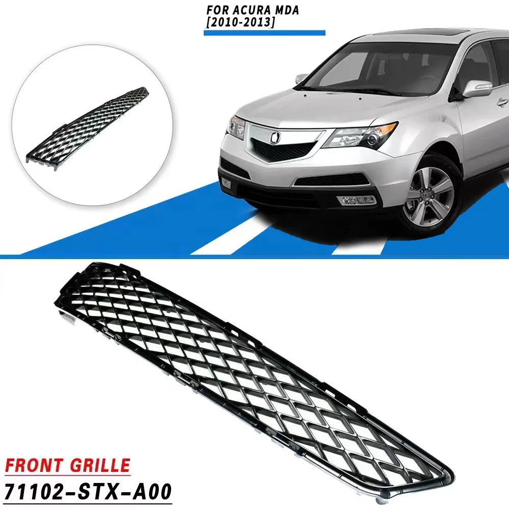 FORSIDA For Acura MDX 2010-2013 OEM 71102-STX-A00 Car Bumper Mesh Original OE Style ABS Material Bumper Front Grille