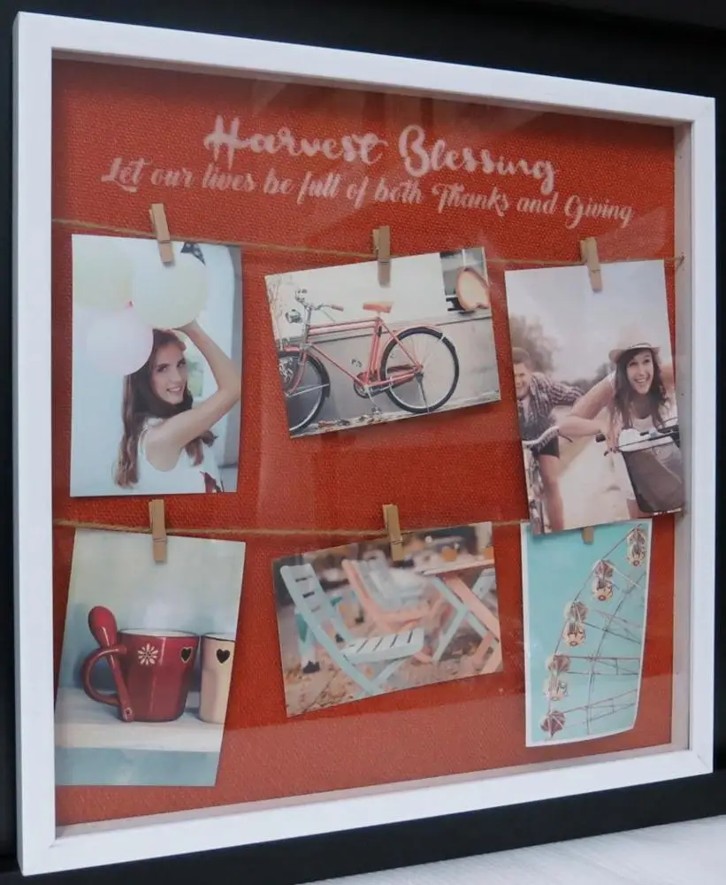 Fashionable High Quality Background Linen 6 Clip DIY White Environmental Protection Plastic Photo Frame