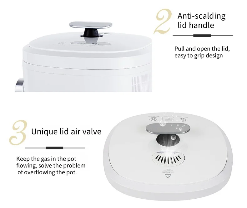 Automatic Cooking Machine,2200W 6L Auto Cooking One-Click Smart Start, IH Electromagnetic Three-Dimensional Heating Cooker