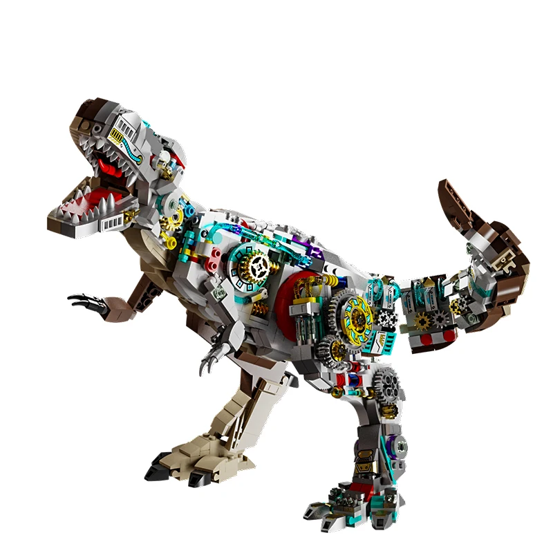 MJI 13050 1388+PCS Creative MOC Dragon Tyrannosaurus Block Assembled Small Particles Puzzle Building Block Set Toy