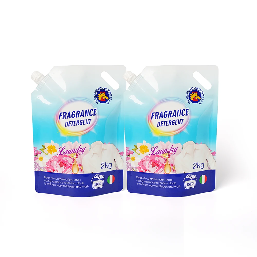 Innovative Design Washing Liquid Suction Nozzle Pouch Bag Printed Custom Plastic Packaging Stand Up Pouch