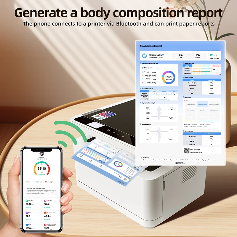New Design Body Composition Monitor Scale Digital Human Weighing Scale 8 Electrodes Body Fat Weight BMI Scale With Free API SDK
