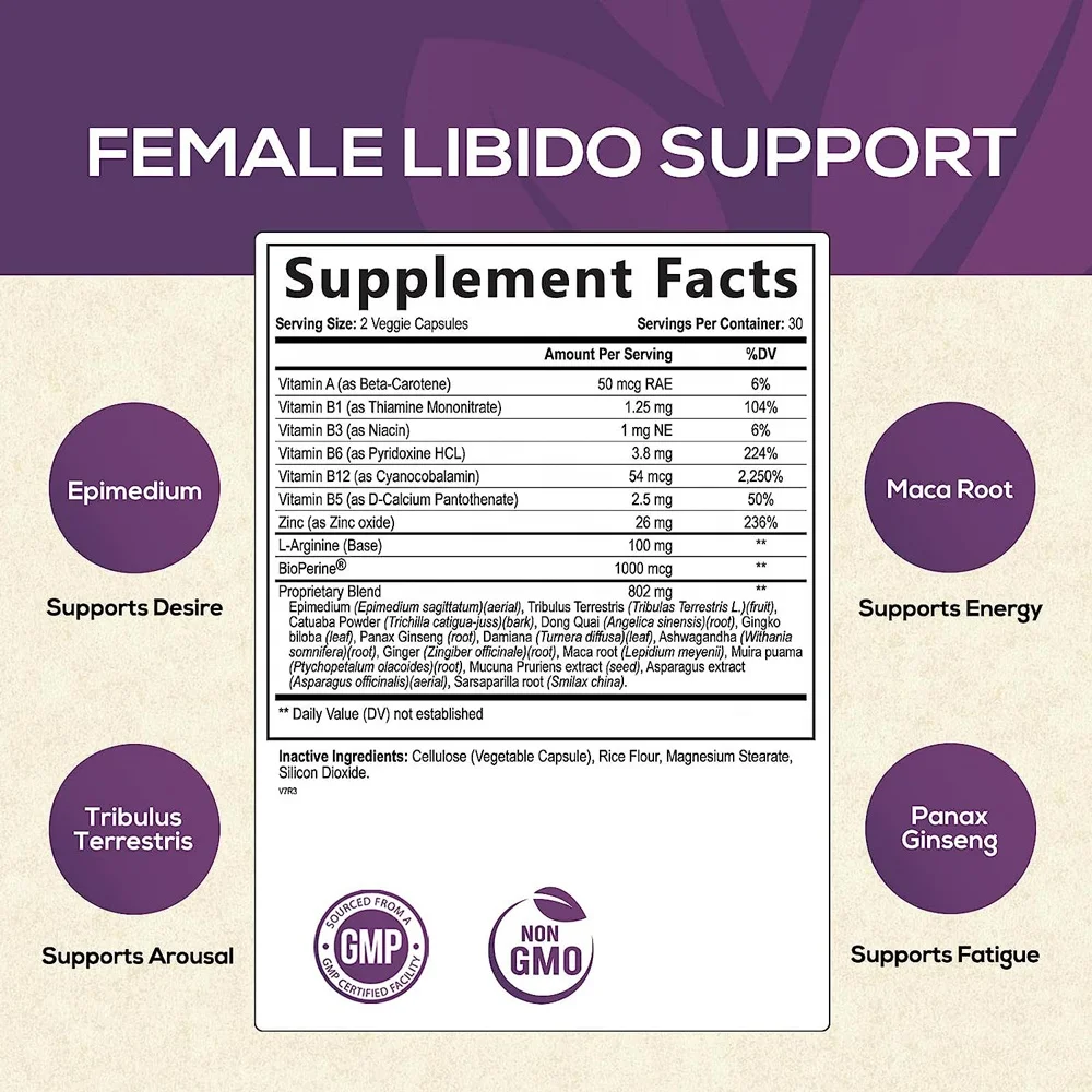 Libido Booster Capsules for Women Female Libido Support Supplement - Women Vitamins Formula Supports Energy