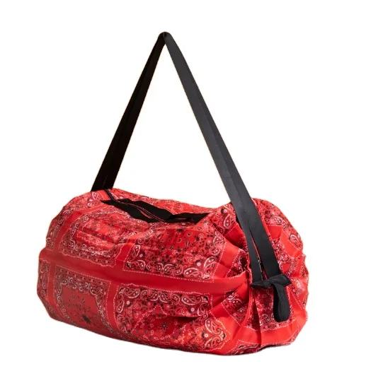 Japanese folding travel shopping bag Double shoulder backpack portable grocery  bag Large capacity clothes storage bag