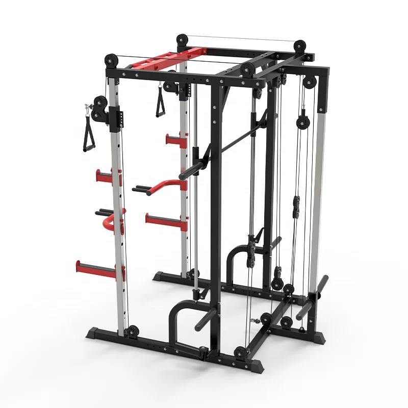 Customizable multifunctional smith machine gym squat rack stand fitness cable machine use for home DY-7008