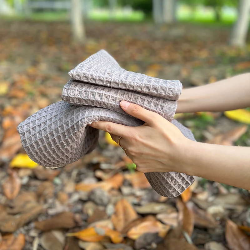 Cotton Waffle weave bath towel set high quality 100% cotton luxury custom logo face towel gift set for home