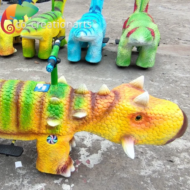 Shopping mall equipment 3D animatronic mechanical dinosaur scooter
