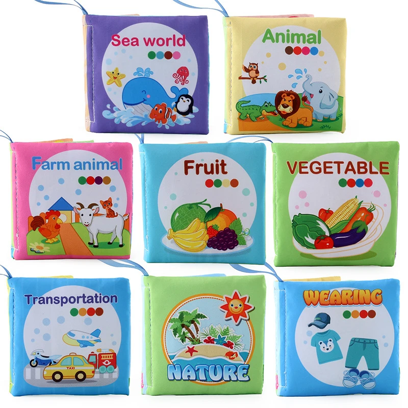 Baby Fabric Hand Puppet Kids Early Learning Develop Newborn Cloth Book Reading Puzzle Book Educational Toys For Kids Learning