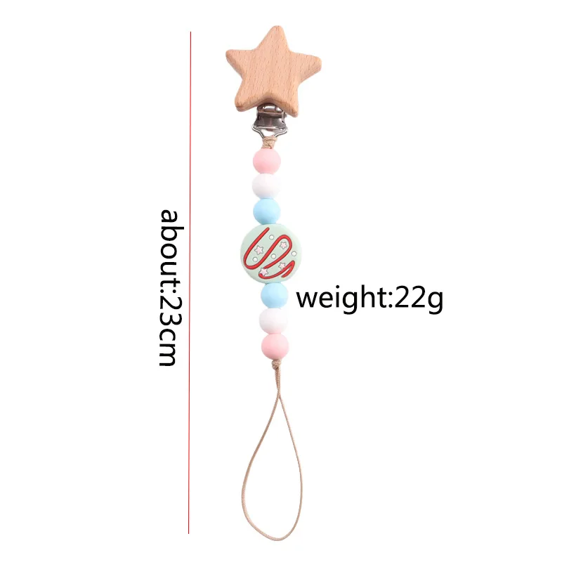 DIY Baby Carve Custom Name Cartoon Cake Donut Pacifier Chain Candy Pacifier Clip Crown Teething Chain Teether Clip Children Gift
