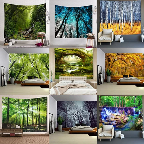 Custom Tapestry Forest 3D Digital Printing Decoration Room Tapestry Wholesale Tapestry
