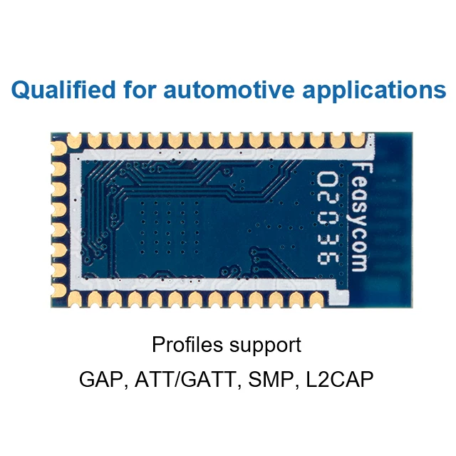 Feasycom Automotive Grade UART,GPIO,I2C,SSI,ADC,PWM Interface Low Energy BLE 5.2 Data Transmission RF Wireless Bluetooth Module