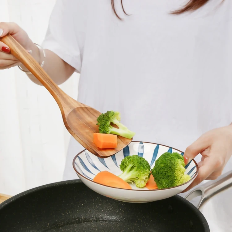 Professional New High temperature resistance Long biodegradable Cooking Household wooden Spatula