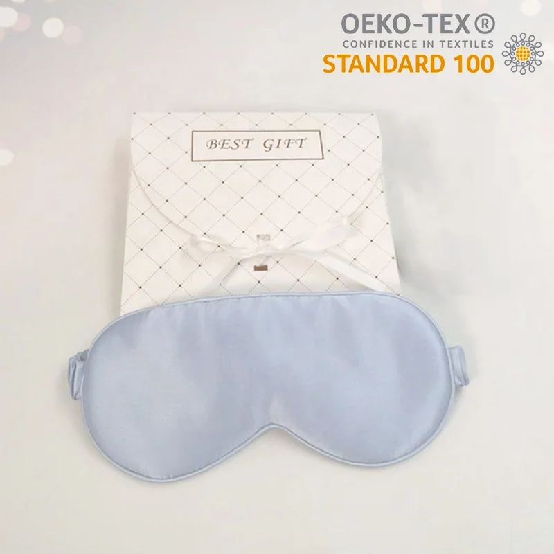Hot sale super smooth pure silk private label elastic band 16mm 19mm 22mm sleep eye mask silk steam