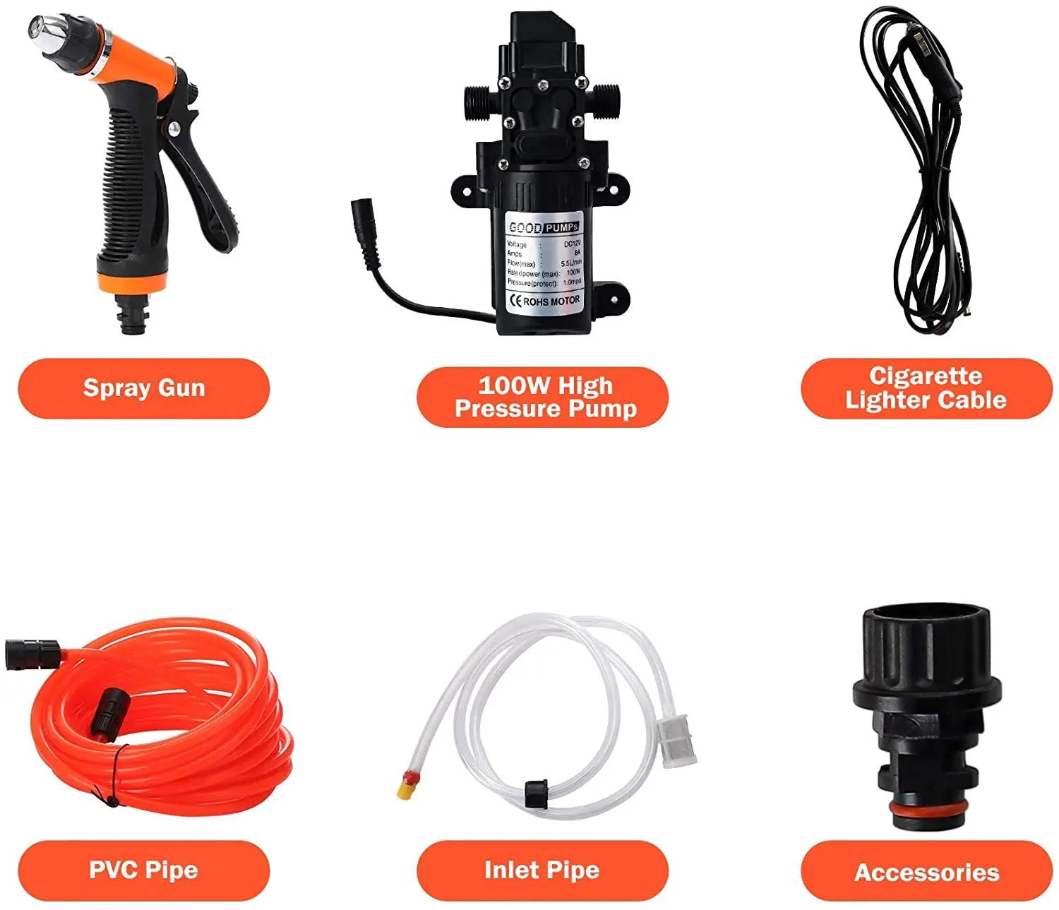 Portable High Pressure 12V Cordless Electric Car Washing Machine Cleaner Self-Priming Water Pump Car Washer