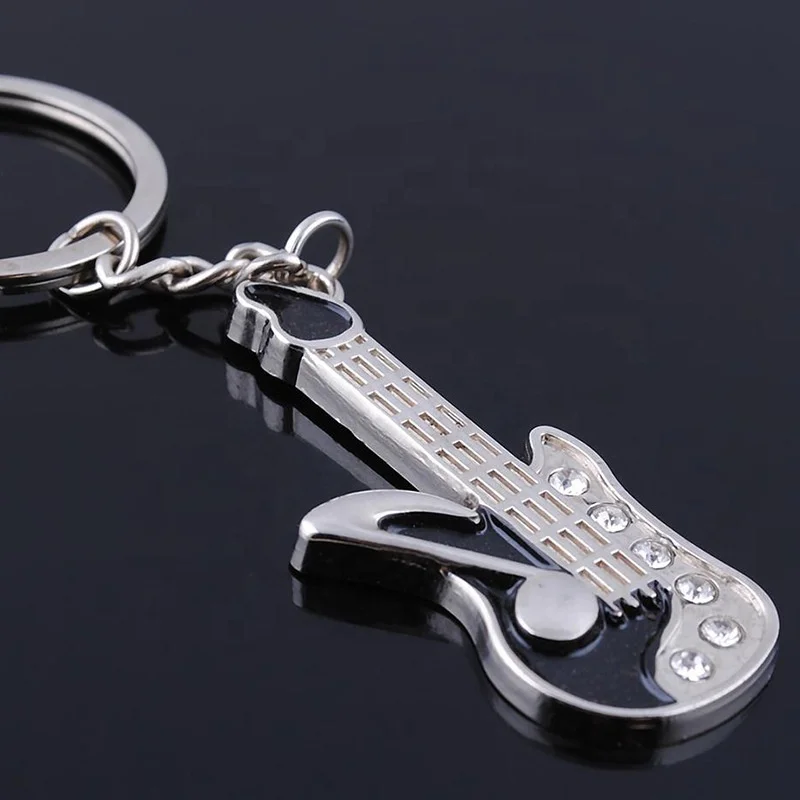 Wholesale mini guitar music note keychain violin keychain