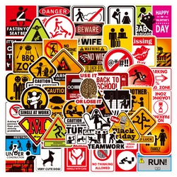 50pcs warning sign sticker high quality waterproof vinyl PVC hentai stickers Die Cut Label Logo Adhesive laptop car sticker