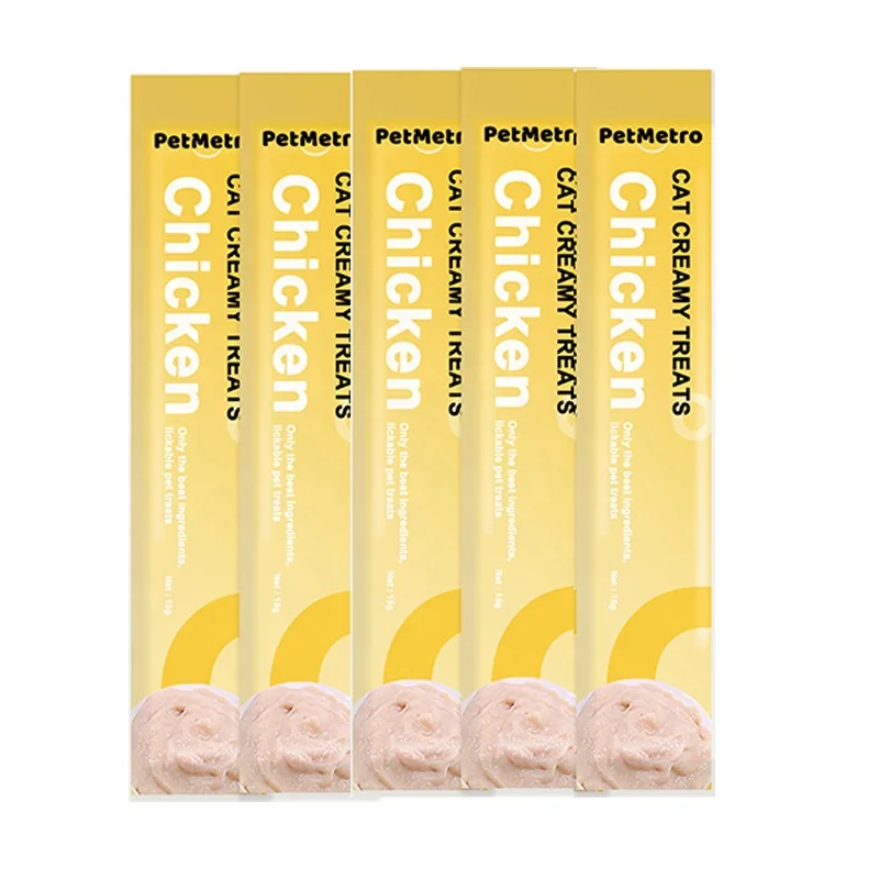 Cat creamy  puree chicken cod soft OEM snacks creamy snack cat wet snack licking treat