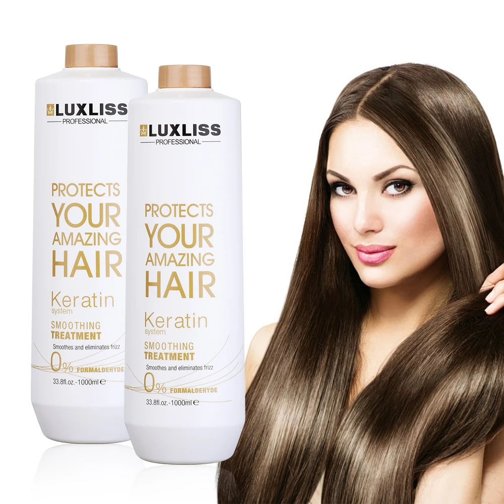 LUXLISS Brazilian Keratin 1000ml Straightening Hair Treatment Damaged Hair Formaldehyde Free Professional Salon Use Nourishing