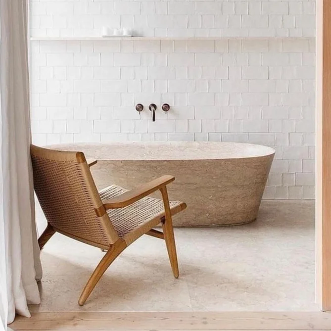 Factory Price Travertine Bath Tubs Luxury Travertine Marble Bathroom Tub for Decoration