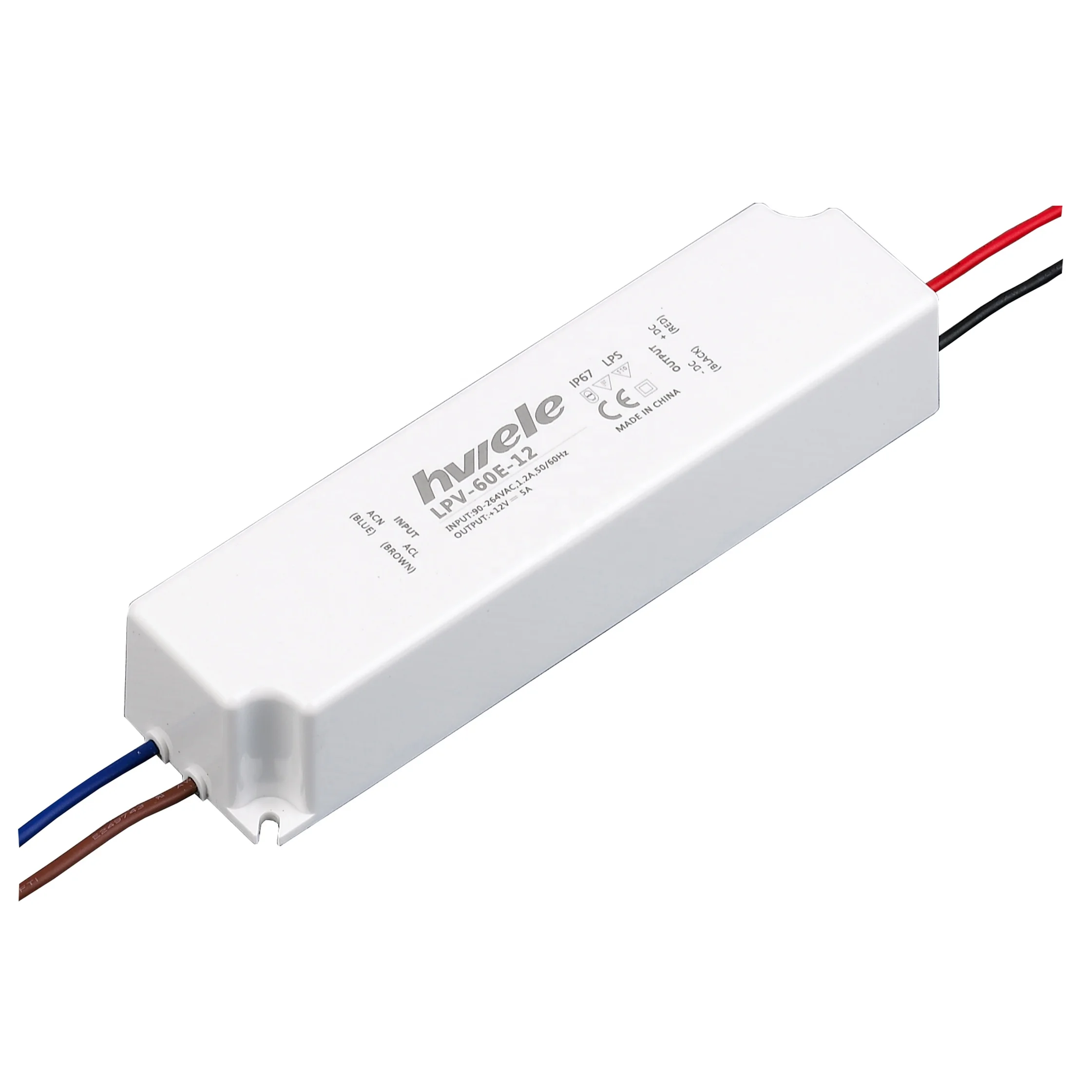 
Plastic IP67 CV type LPV-60-12 60E 12V 5A LED POWER SUPPLY for LED strip 