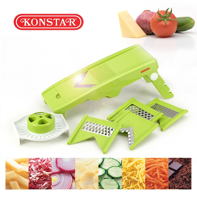 Low Price Stainless Steel Ergonomic Green Manually Fruit  Adjustable Slice For Household Plastic Kitchen Slicer