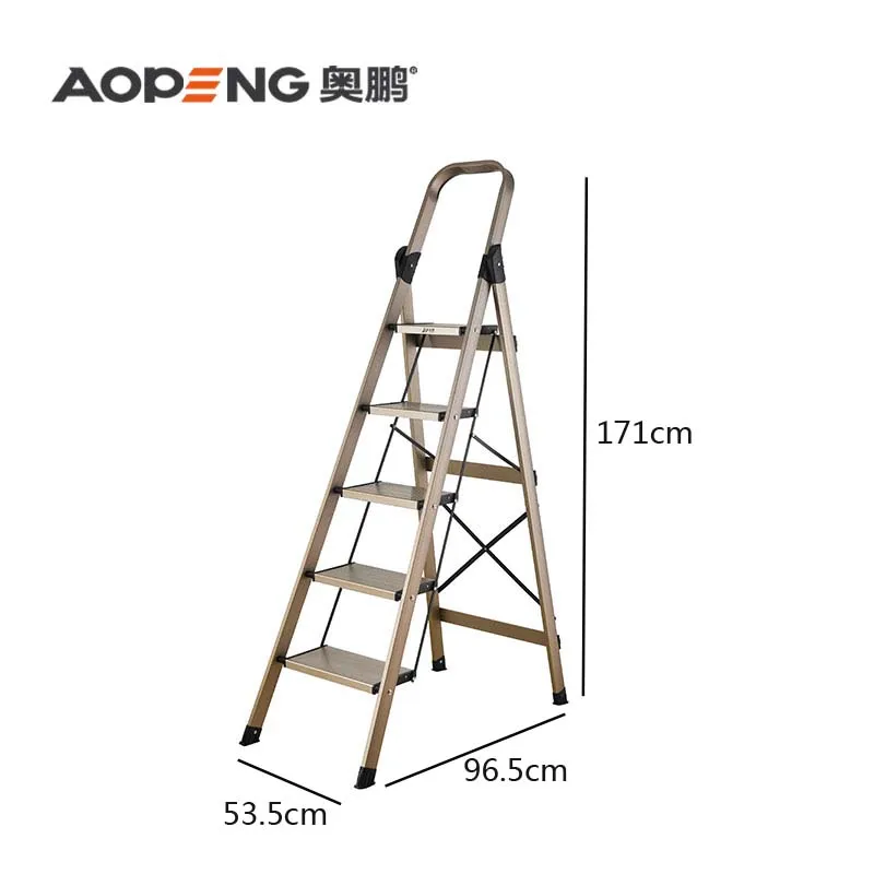 Luxury home folding and thickening herringbone expansion aluminium ladder AP-2324