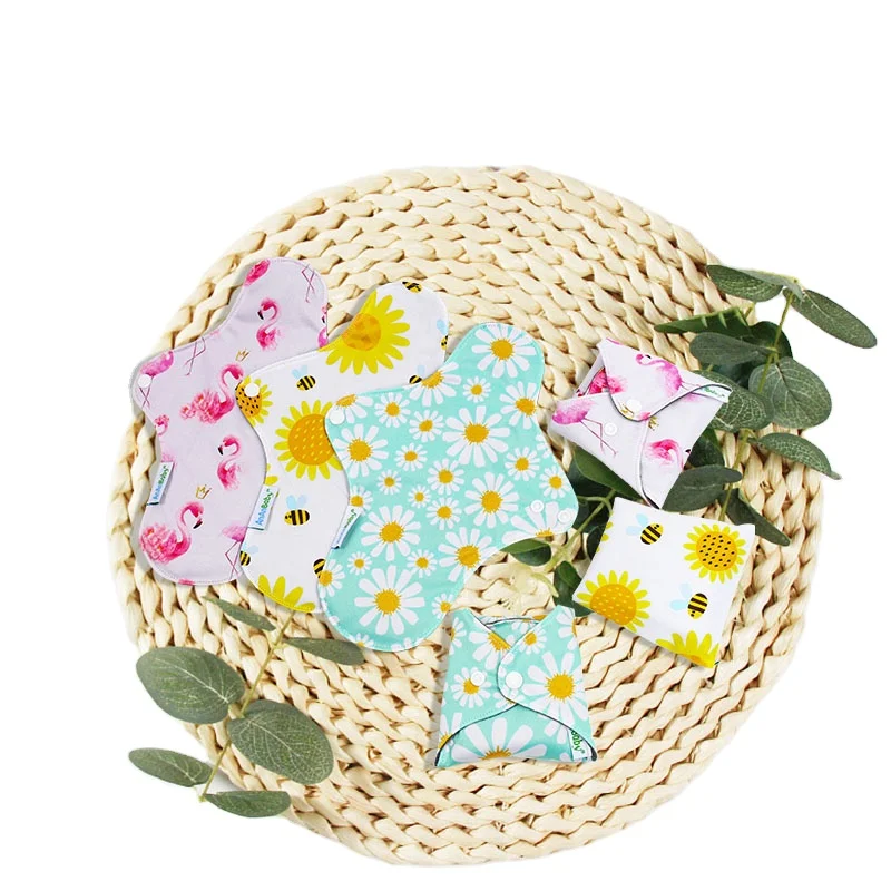 Popular Super Absorbent Top Quality Organic Reusable Bamboo Charcoal Cloth  Washable Sanitary Pads Woman Eco-Friendly Pad