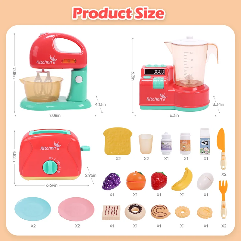 Hot Sale Preschoolers Kitchen Toys, Simulation Electric Bread Mixer Washing Machine Children Pretend Play Set