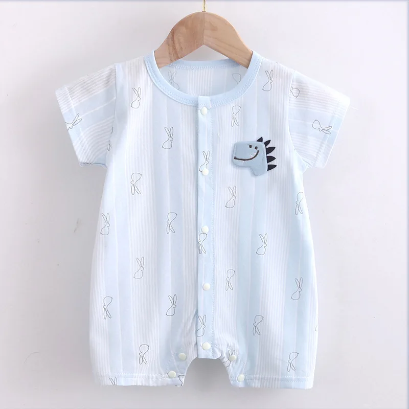 Newborns thin rompers baby organic cotton summer kids wear toddlers jumpsuits infants baby girls boys pajamas 0-3-9-12 months