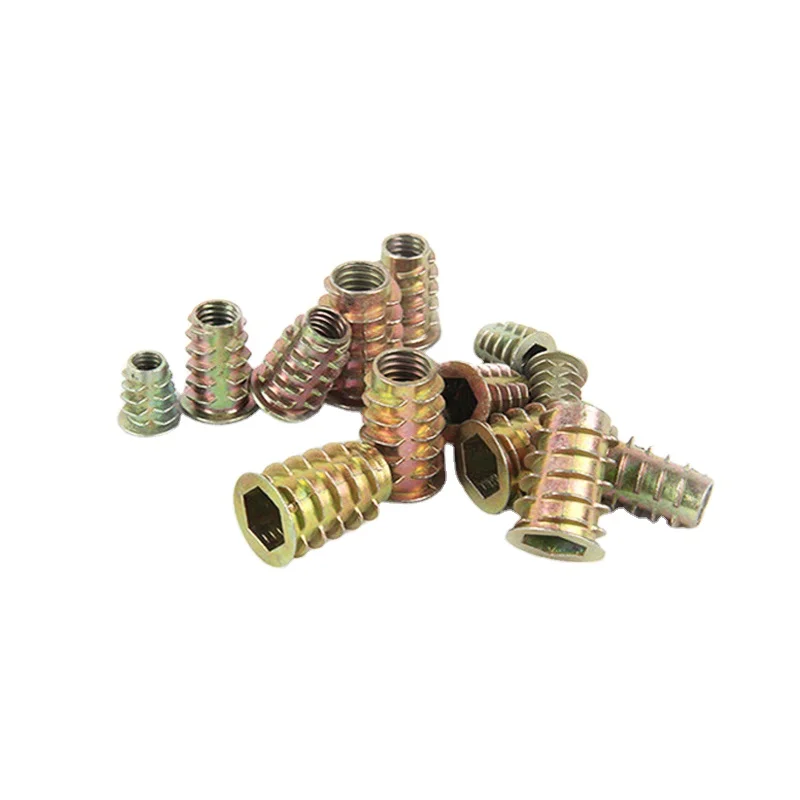 1/4-20 Furniture Wood Insert Nut M4 M5 M6 M8 M10 Type E Type D Threaded Insert Nut for plywood