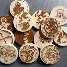 unique custom beech wood coins