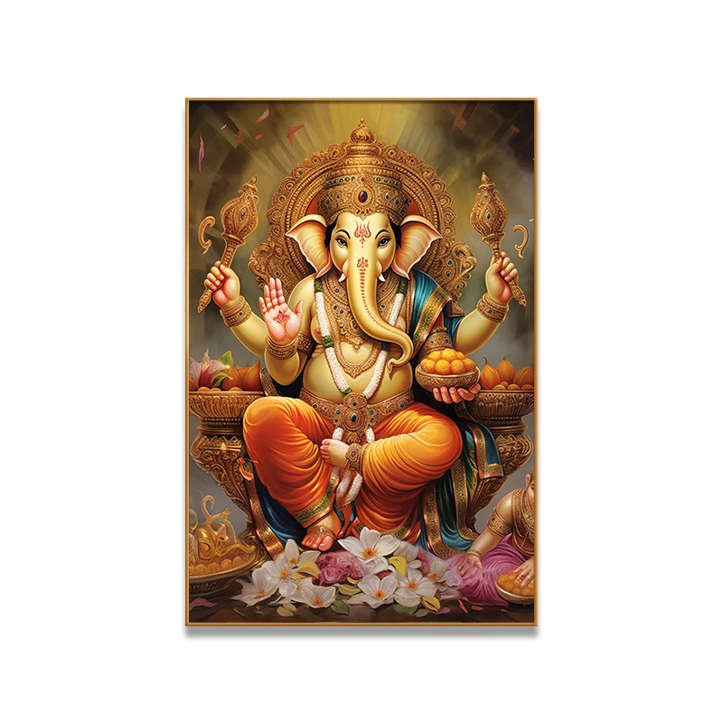 Factory direct wholesale of Hindu deity portraits religious paintings crystal wall paintings  add with diamonds and LED lights