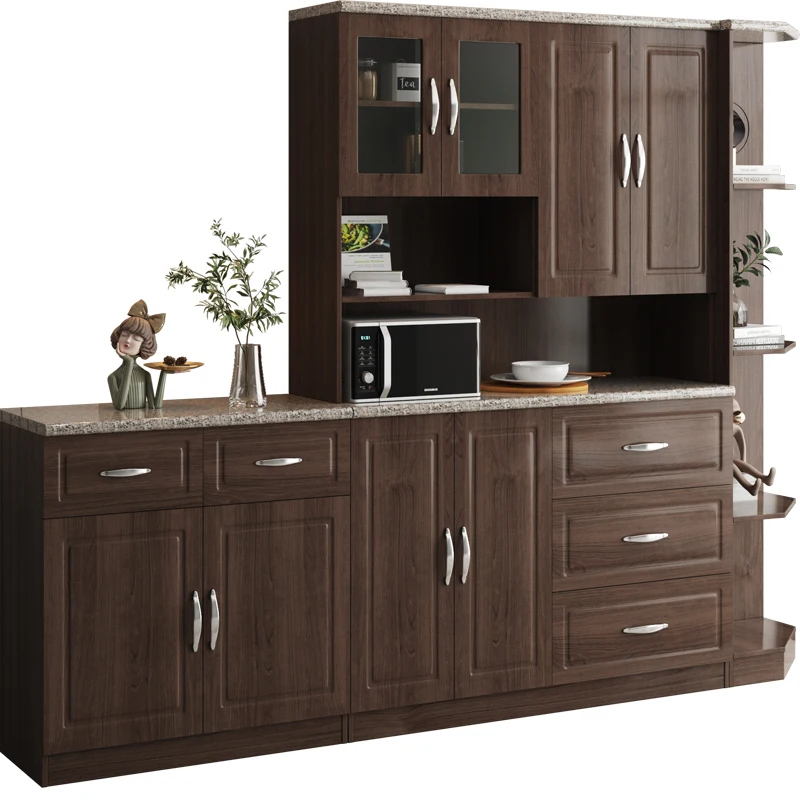 high quality brown kitchen cabinets sets mdf furniture wood kitchen cabinets design modern drawer base kitchen cabinet