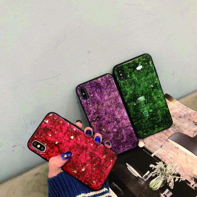 Suitable for iPhone 11 pro Korean style gold leaf marble pattern 7 / 8 plus mobile phone case plastic case