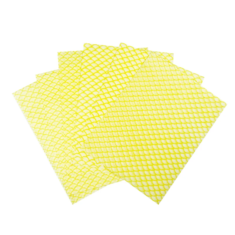 Wholesale custom nonwoven kitchen disposable spunlaced cleaning rag nonstick wiping dish rag
