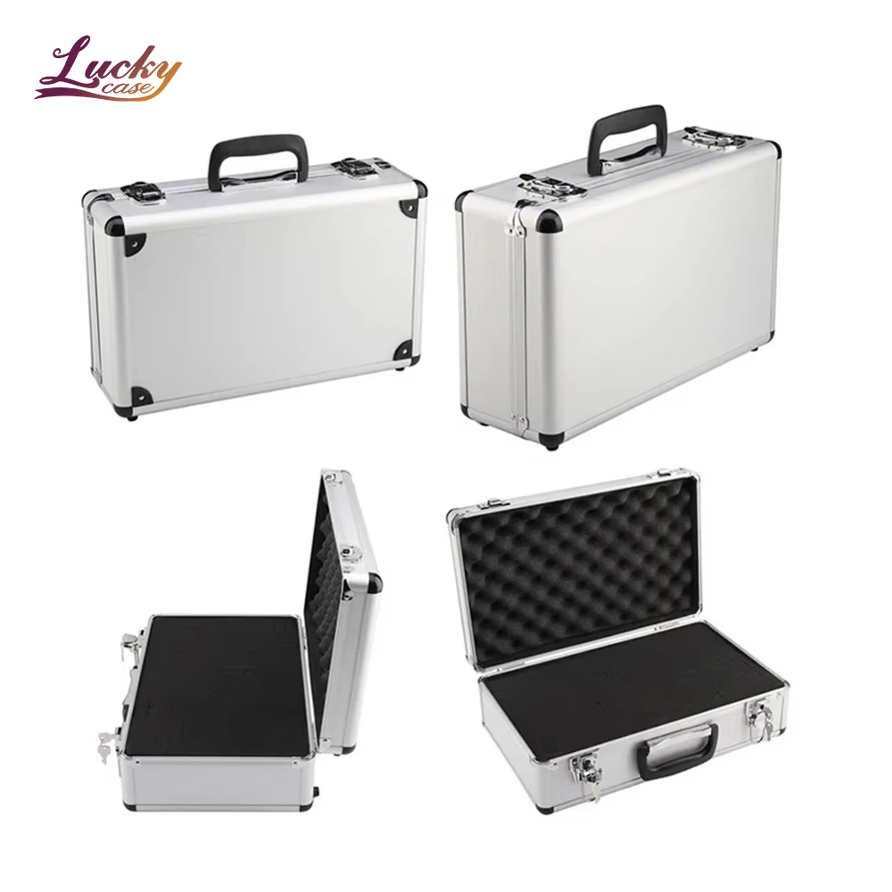 Cheap Customized Foam Aluminum Case with Keys Dental Instruments Carry Storage Case Silver Portable Tool Hard Case