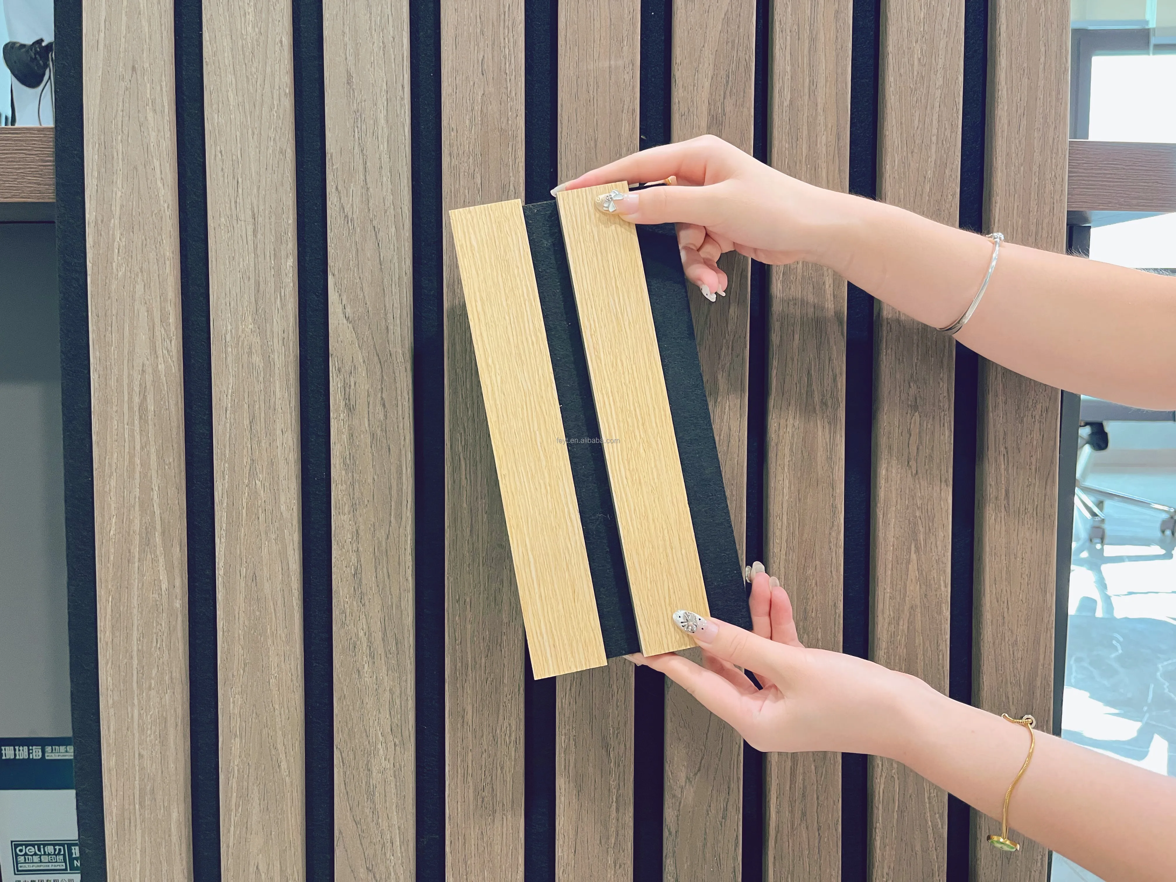 FEYT Eco-Friendly Sound Insulation China Wide Wood Slat Sound Proof Panel Boards