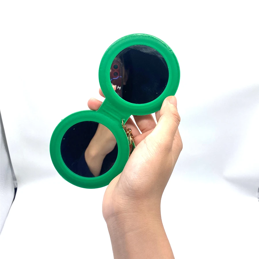 Hot Sale Custom Promotional Gift Key Chains Double Side Pocket Mirror Key Ring Circle Compact Mini Mirror Keychain