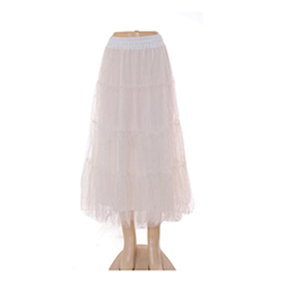 High quality summer irregular skirts Gold thread dot A-line mesh casual ruffle skirt women skirts elegant