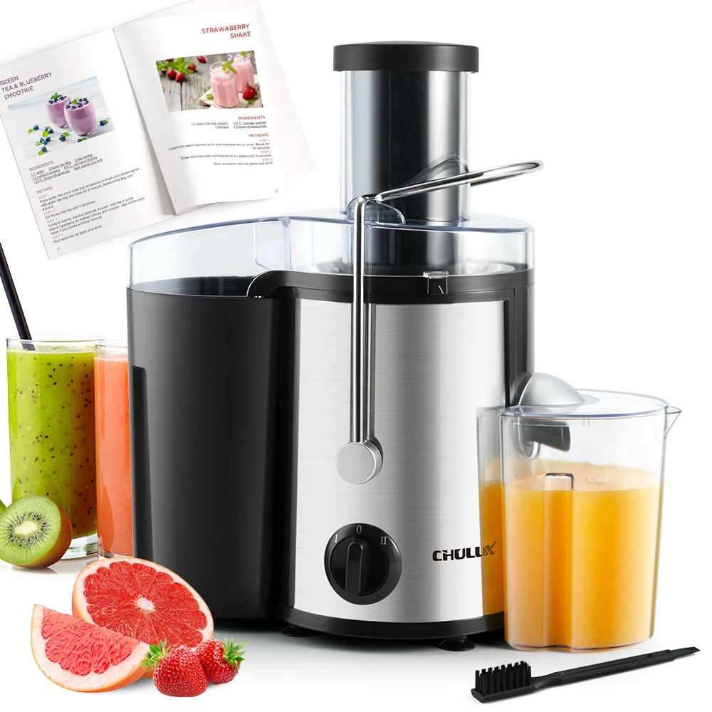 Juicer Machines Centrifugal Juice Extractor for Whole Fruit and Vegetable Stainless Steel 2 speeds Triple protection system