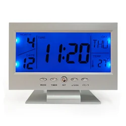 Jumbo LCD Digital Display LED Nightlight Electronic Table Perpetual Calendar Clock