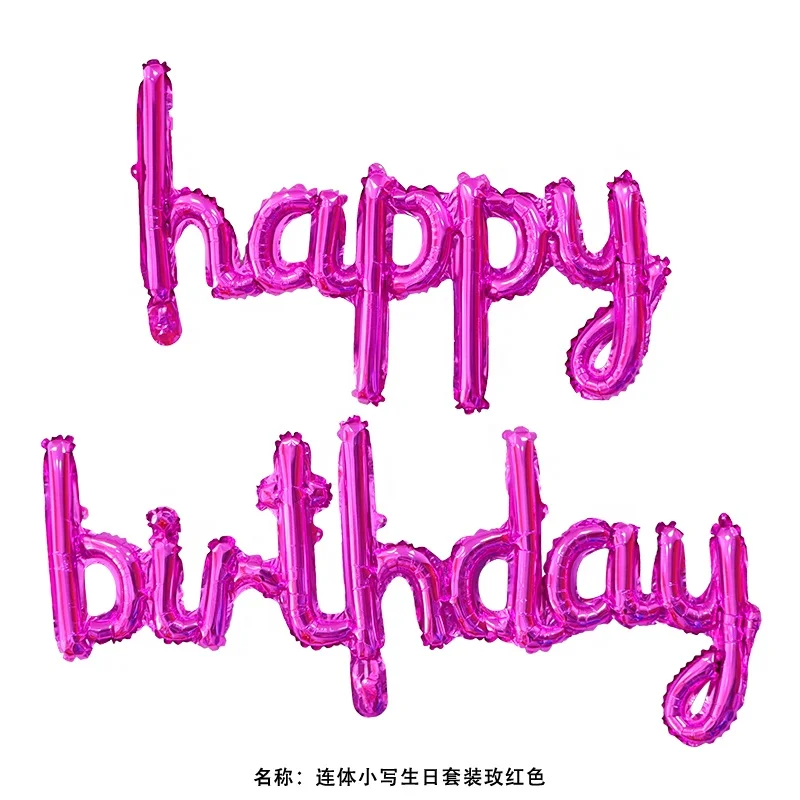 Фольгированные воздушные шары с надписью «Happy Birthday»